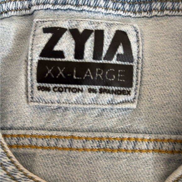 Zyia Jacket Crossroad Light Blue Denim Performance Button Up Cool Wash Size XXL - Picture 7 of 12